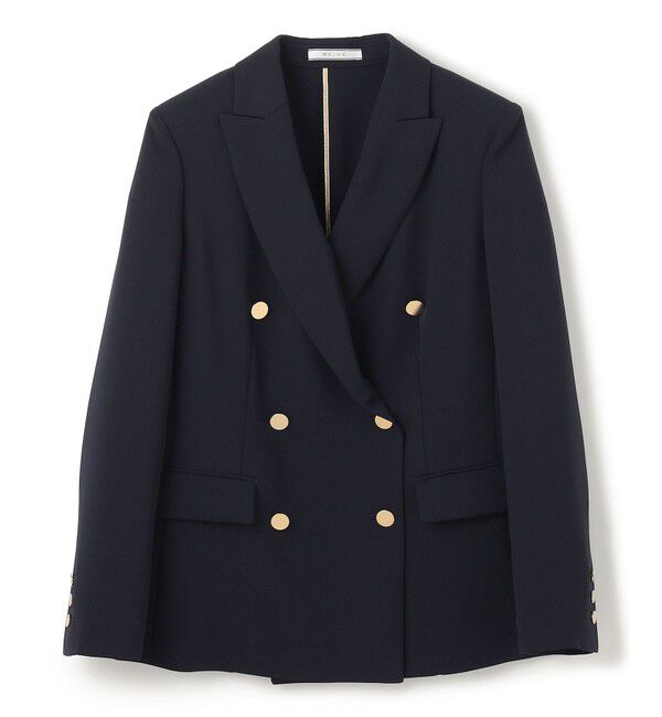 BEIGE,「【洗える・大人百花 春号掲載】JASMINE / ゴールドボタンダブルジャケット」|テーラードジャケット|