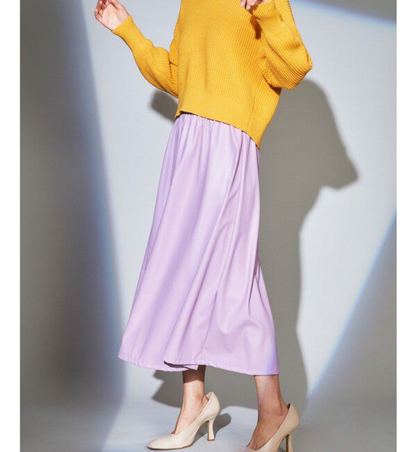  「フェイクレザースカート」|スカート|