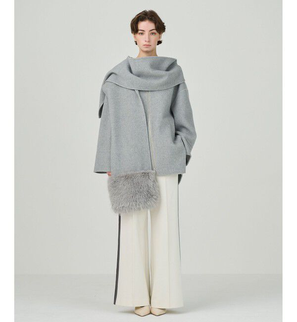 Diagram「フードストールリバーコート」|ポンチョ・ケープ|グレー