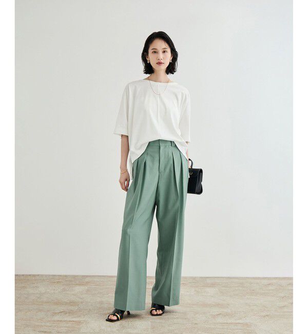 ROPE「【撥水】ウールタックトラウザーパンツ【雑誌掲載】」|チノ|