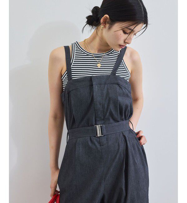 VIS「ベルト付きベアサロペット」|オールインワン|