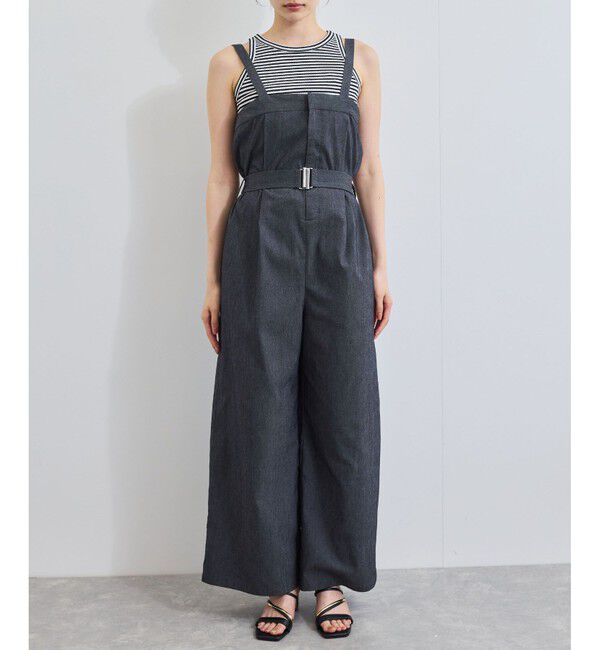 VIS「ベルト付きベアサロペット」|オールインワン|