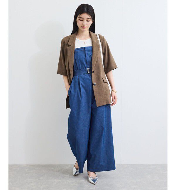 VIS「ベルト付きベアサロペット」|オールインワン|