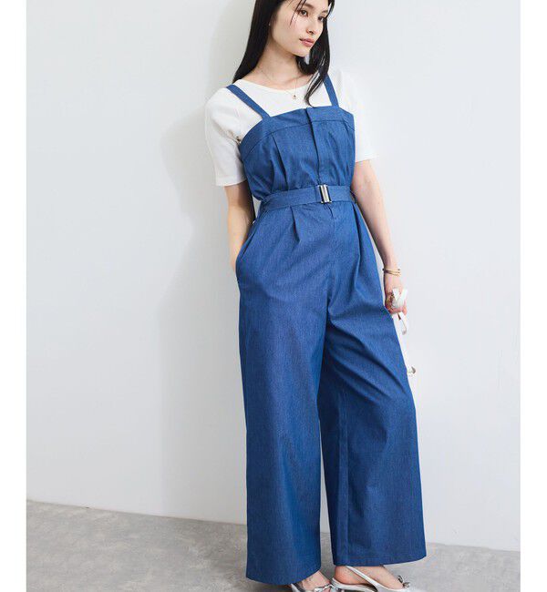 VIS「ベルト付きベアサロペット」|オールインワン|