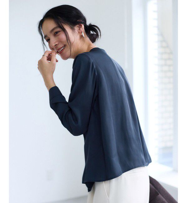 VIS「【WEB限定】ゴールドボタンタックブラウス」|シャツ・ブラウス|