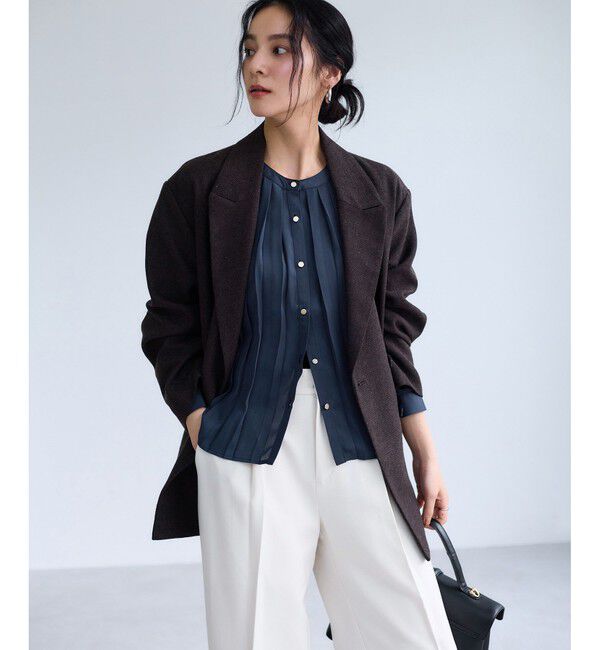 VIS「【WEB限定】ゴールドボタンタックブラウス」|シャツ・ブラウス|