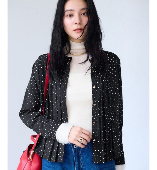 VIS「【WEB限定】ゴールドボタンタックブラウス」|シャツ・ブラウス|