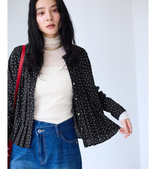 VIS「【WEB限定】ゴールドボタンタックブラウス」|シャツ・ブラウス|