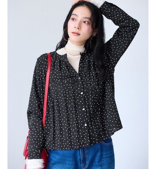 VIS「【WEB限定】ゴールドボタンタックブラウス」|シャツ・ブラウス|