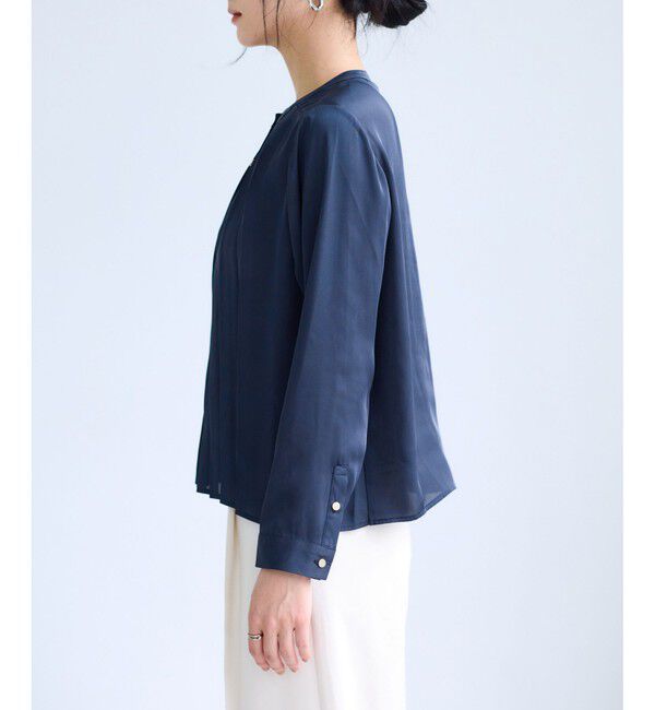 VIS「【WEB限定】ゴールドボタンタックブラウス」|シャツ・ブラウス|