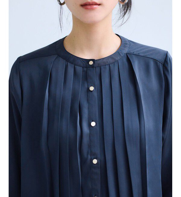 VIS「【WEB限定】ゴールドボタンタックブラウス」|シャツ・ブラウス|
