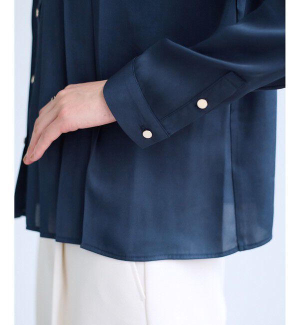 VIS「【WEB限定】ゴールドボタンタックブラウス」|シャツ・ブラウス|