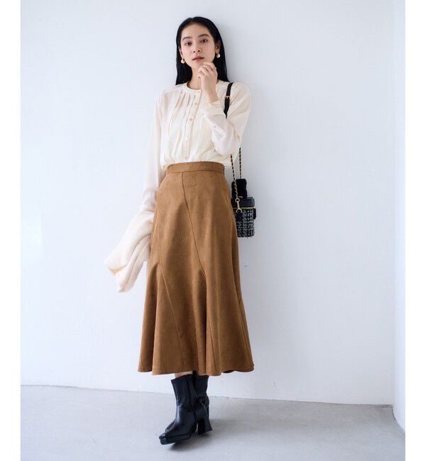 VIS「【WEB限定】ゴールドボタンタックブラウス」|シャツ・ブラウス|