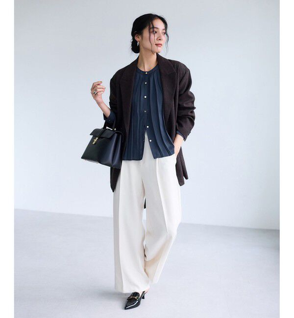 VIS「【WEB限定】ゴールドボタンタックブラウス」|シャツ・ブラウス|