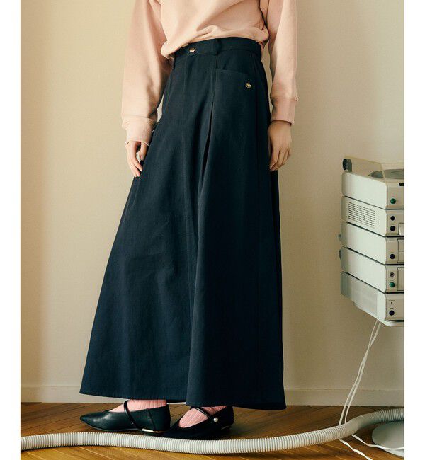 VIS「【POLO BCS】タックフレアスカート」|スカート|ネイビー(40)