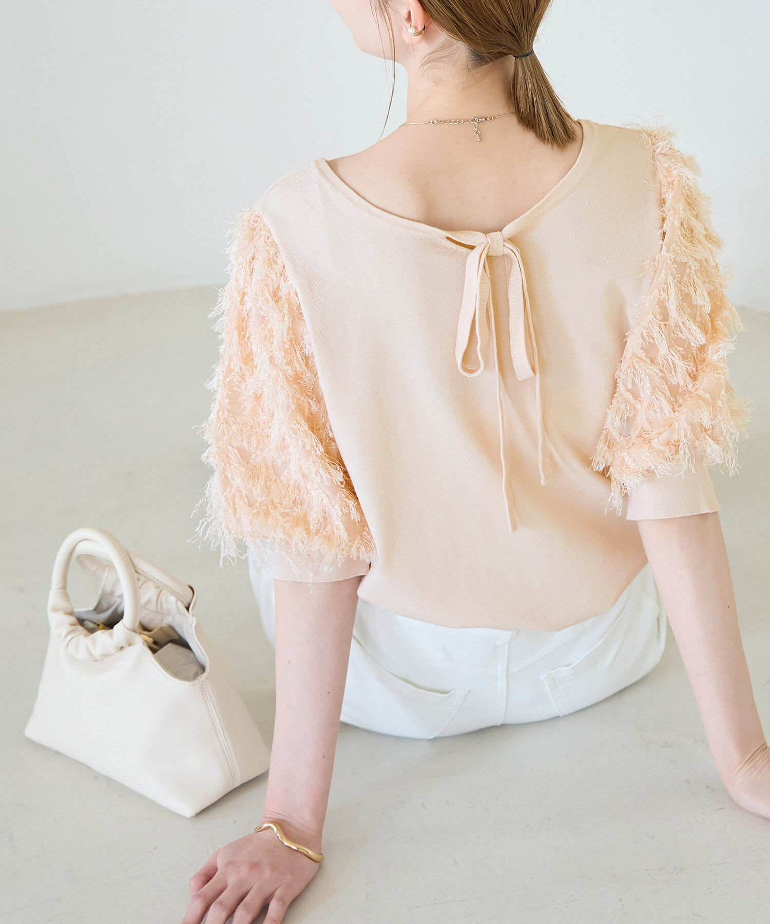 Rope&rsquo;Picnic「2WAY/袖シャギーニットプルオーバー」|ニット・セーター|ベージュ(27)