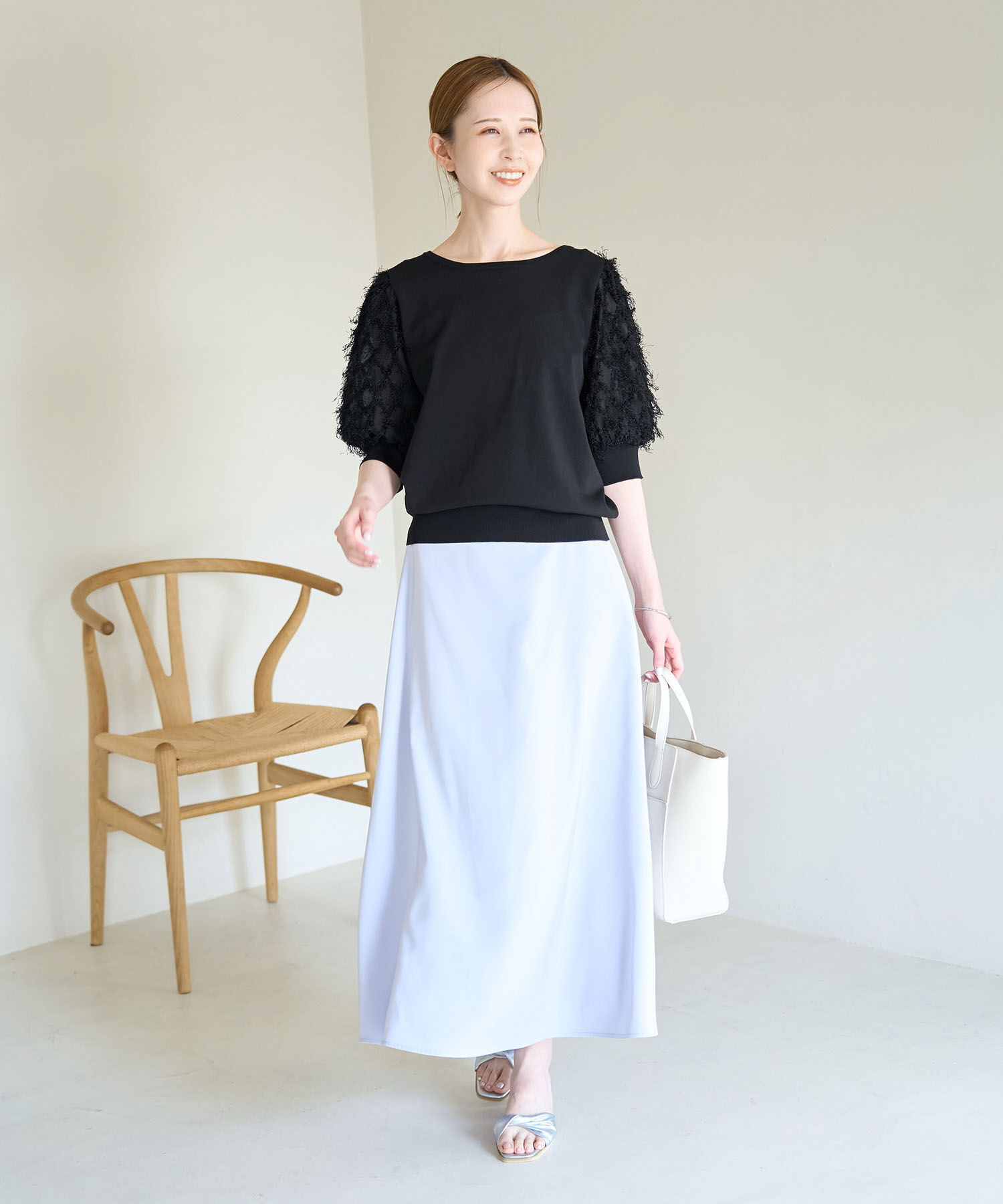 Rope&rsquo;Picnic「2WAY/袖シャギーニットプルオーバー」|ニット・セーター|