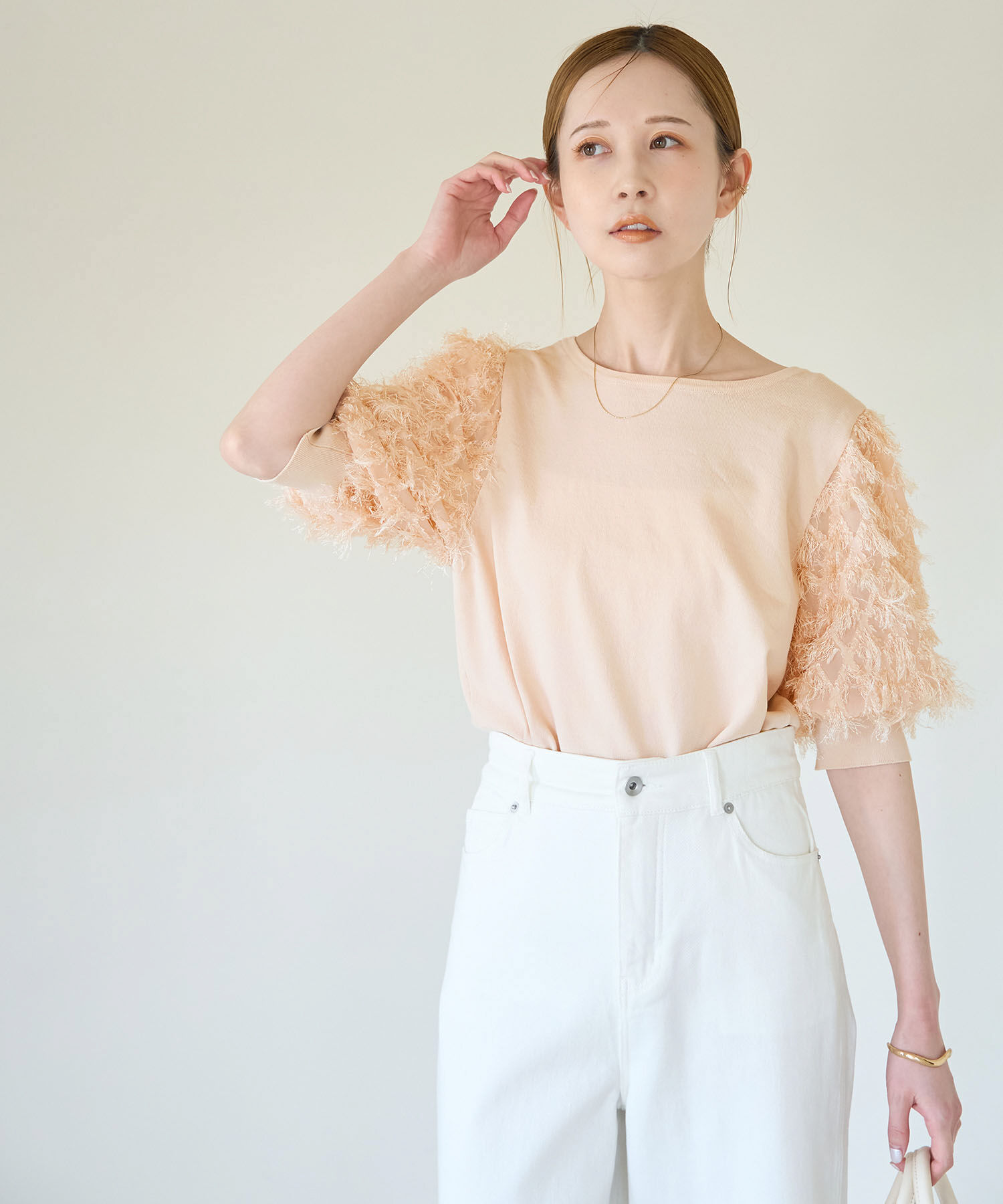 Rope&rsquo;Picnic「2WAY/袖シャギーニットプルオーバー」|ニット・セーター|