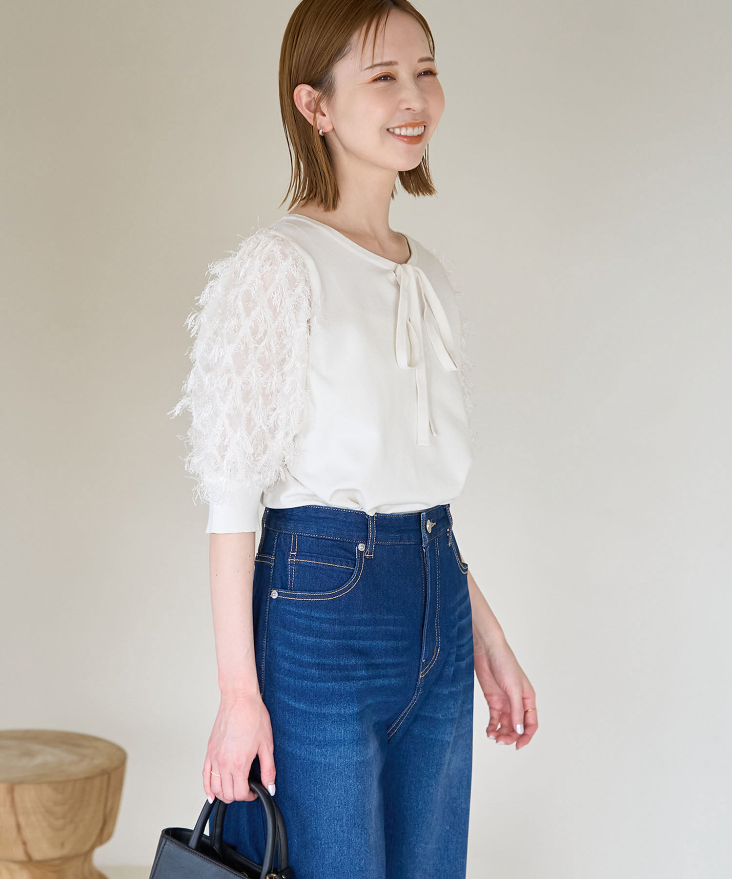 Rope&rsquo;Picnic「2WAY/袖シャギーニットプルオーバー」|ニット・セーター|