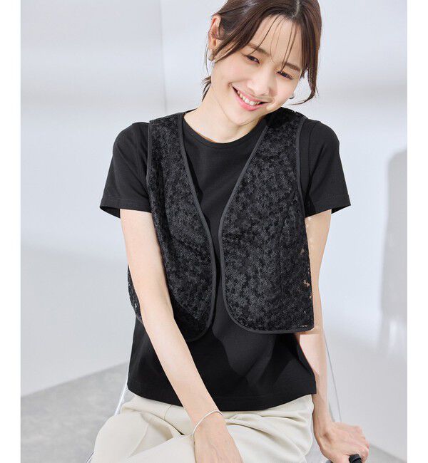 Rope&rsquo;Picnic「フラワーレースベスト」|ベスト・ジレ|