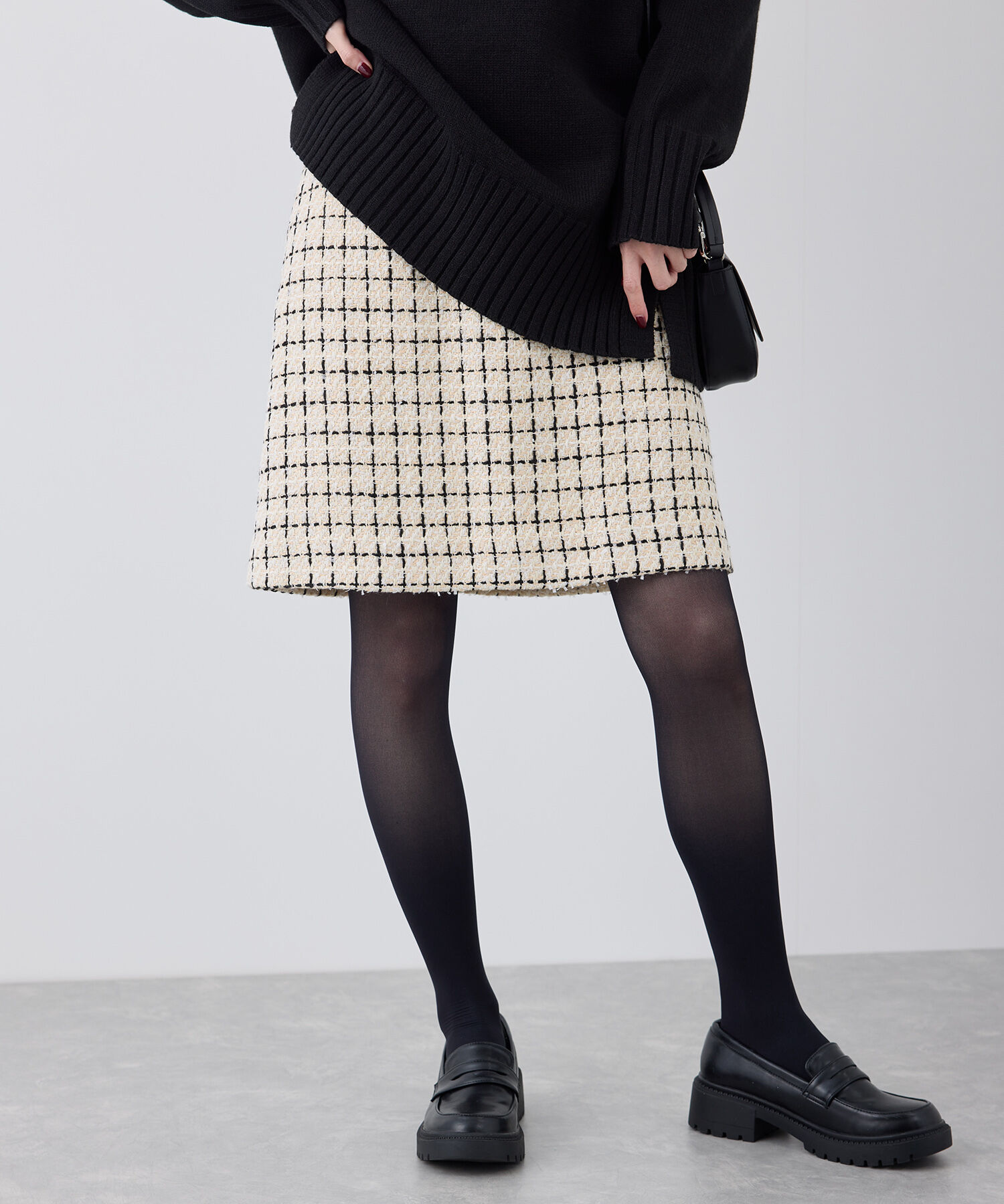 Rope&rsquo;Picnic「ツイードチェックミニスカート/セットアップ対応・リンクコーデ」|スカート|