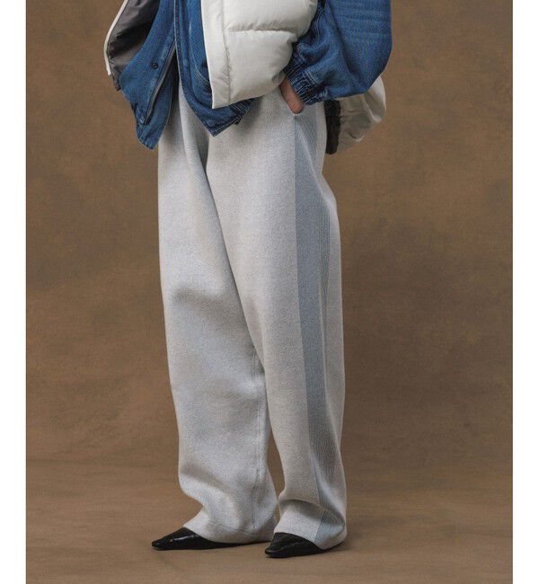 ADAM ET ROPE'「杢スウェット ニットパンツ / ヘビーウエイト / ユニセックス」|チノ|グレーサブ