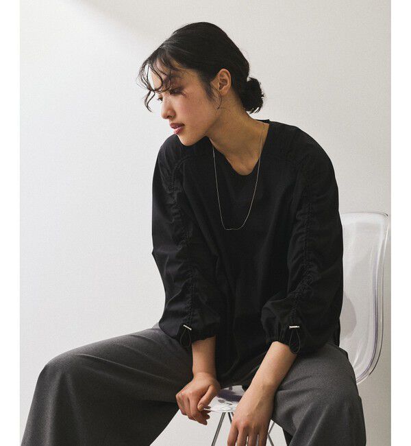 ADAM ET ROPE'「【WEB限定】ドロストスリーブブラウス」|シャツ・ブラウス|