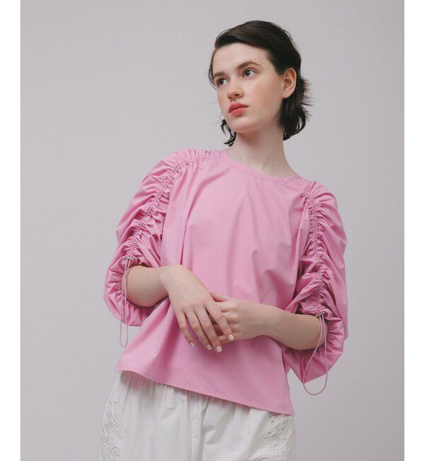 ADAM ET ROPE'「【WEB限定】ドロストスリーブブラウス」|シャツ・ブラウス|ピンク系(65)