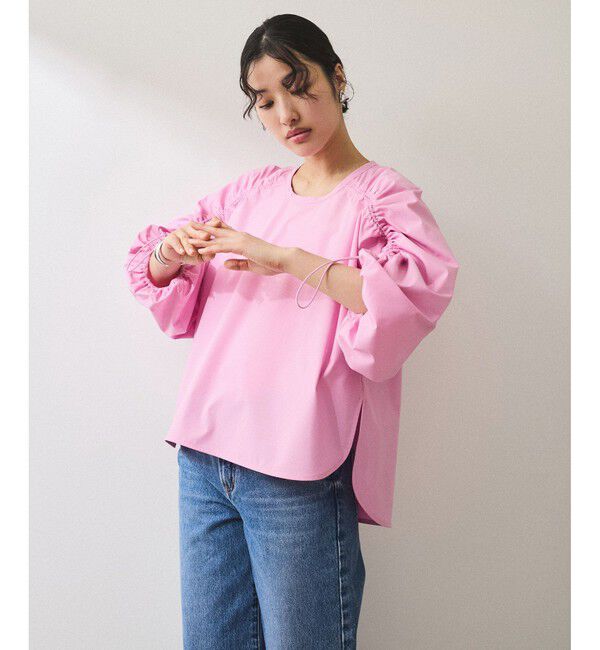 ADAM ET ROPE'「【WEB限定】ドロストスリーブブラウス」|シャツ・ブラウス|