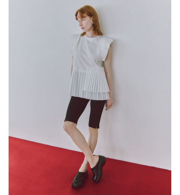 ADAM ET ROPE'「【接触冷感】ニットカプリパンツ」|チノ|