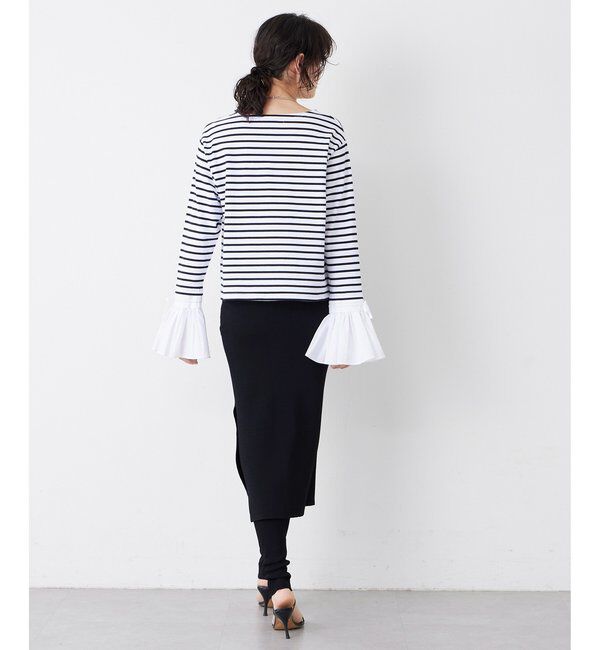 THE PAUSE「【THE PAUSE】フレアカフスボーダープルオーバー」|Tシャツ・カットソー|