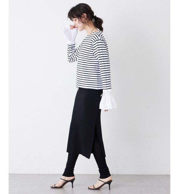 THE PAUSE「【THE PAUSE】フレアカフスボーダープルオーバー」|Tシャツ・カットソー|