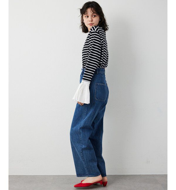 THE PAUSE「【THE PAUSE】フレアカフスボーダープルオーバー」|Tシャツ・カットソー|