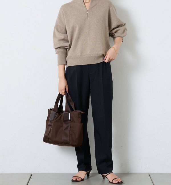  「【ポケット７個/ショルダー付/A4対応】スクエア樹脂パーツトートバッグ M」|トートバッグ|