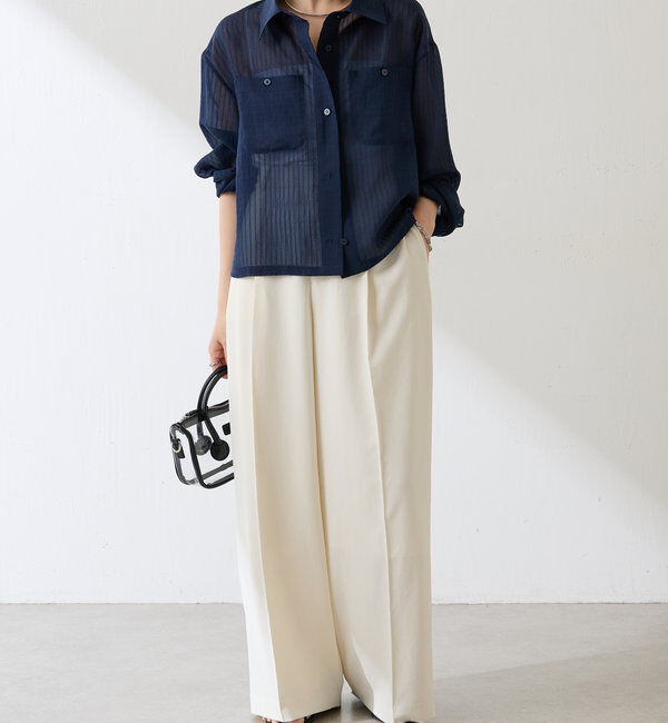  「シアーストライプショートシャツ」|シャツ・ブラウス|