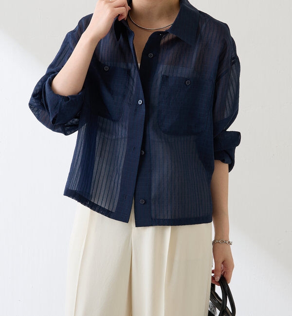  「シアーストライプショートシャツ」|シャツ・ブラウス|