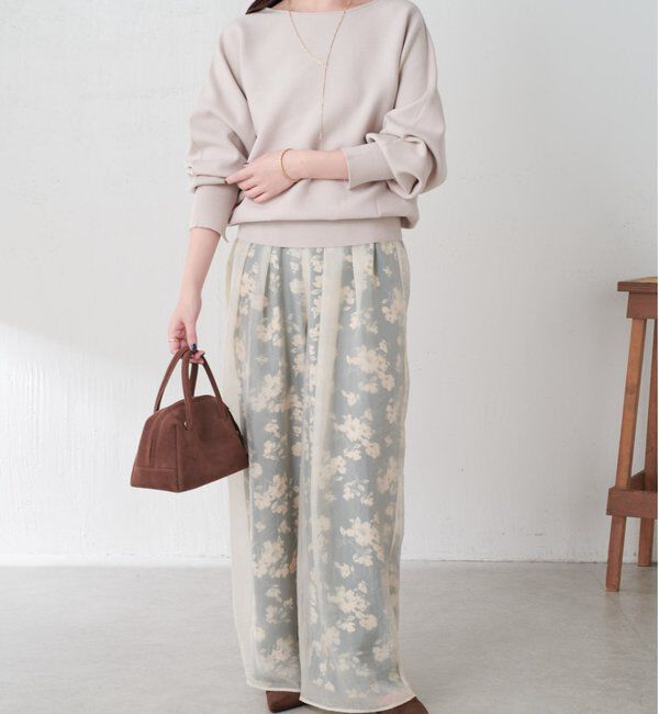  「シアーレイヤードフラワー柄パンツ」|チノ|