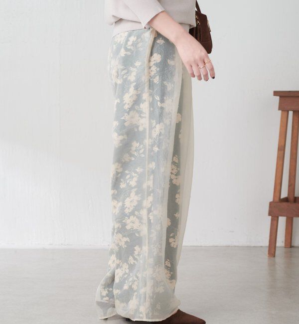  「シアーレイヤードフラワー柄パンツ」|チノ|