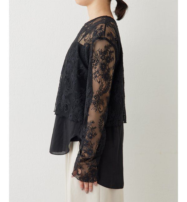  「レイヤードレースブラウス」|シャツ・ブラウス|