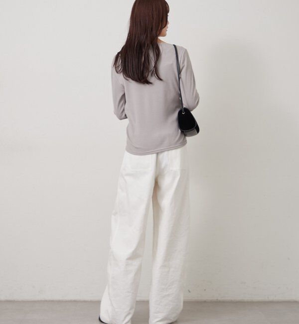  「チャーム付きオフショルリブロングTシャツ」|Tシャツ・カットソー|