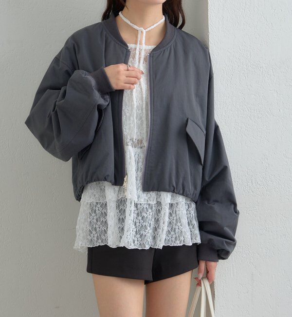  「サテンショートブルゾン」|ブルゾン・スタジャン|