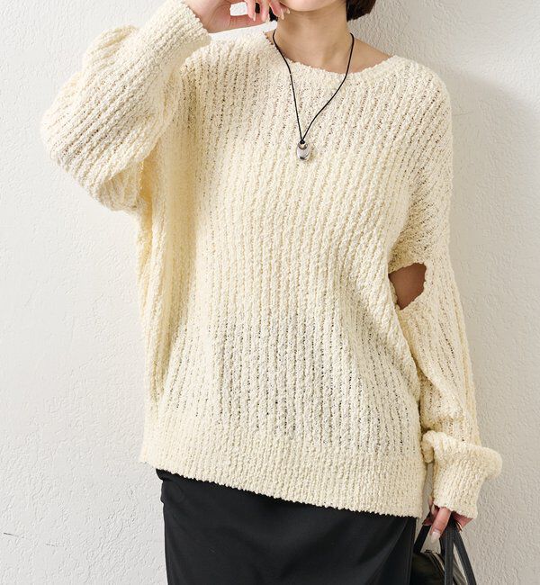  「スラブヤーンスリットニット」|ニット・セーター|