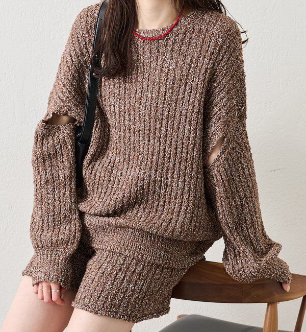  「スラブヤーンスリットニット」|ニット・セーター|