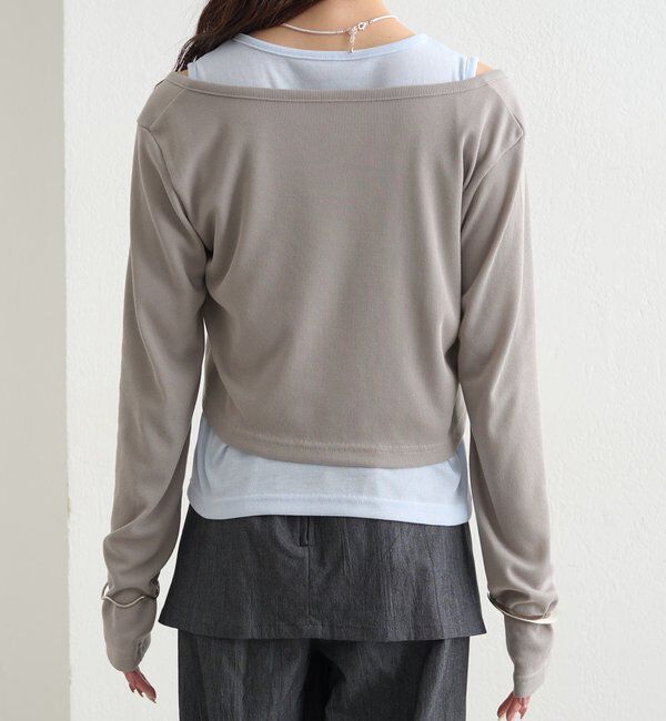  「配色レイヤードロングTシャツ」|Tシャツ・カットソー|