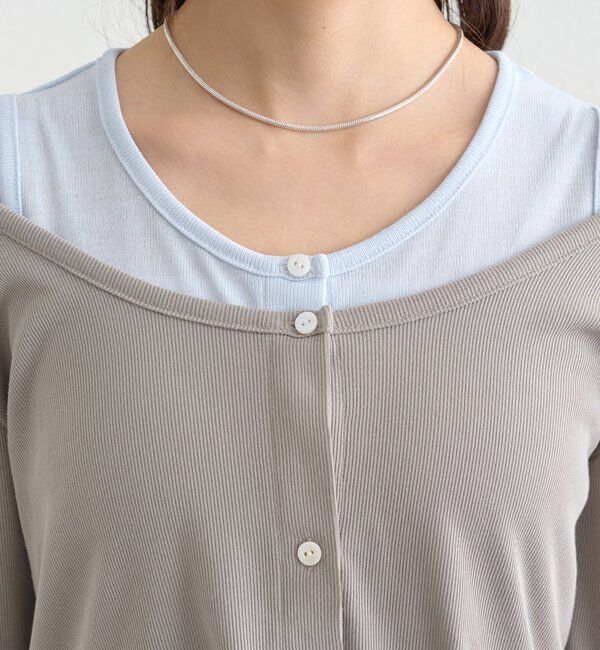  「配色レイヤードロングTシャツ」|Tシャツ・カットソー|