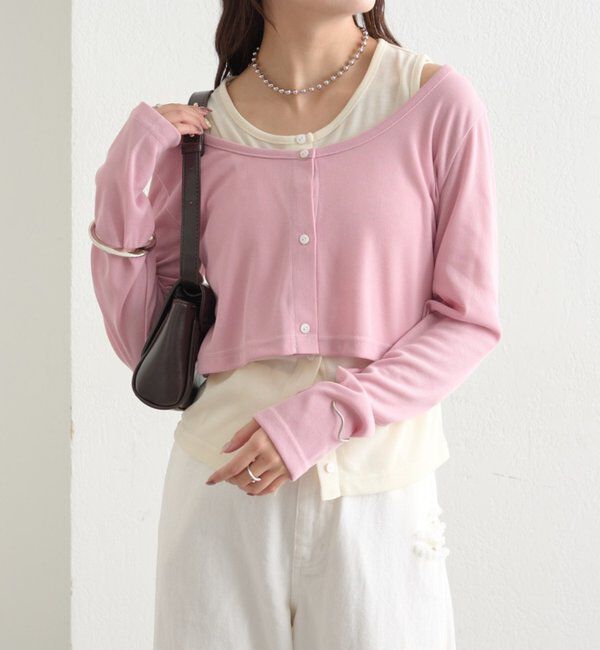  「配色レイヤードロングTシャツ」|Tシャツ・カットソー|