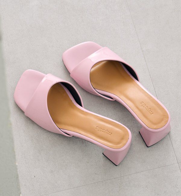  「スクエアトゥヒールサンダル」|サンダル|