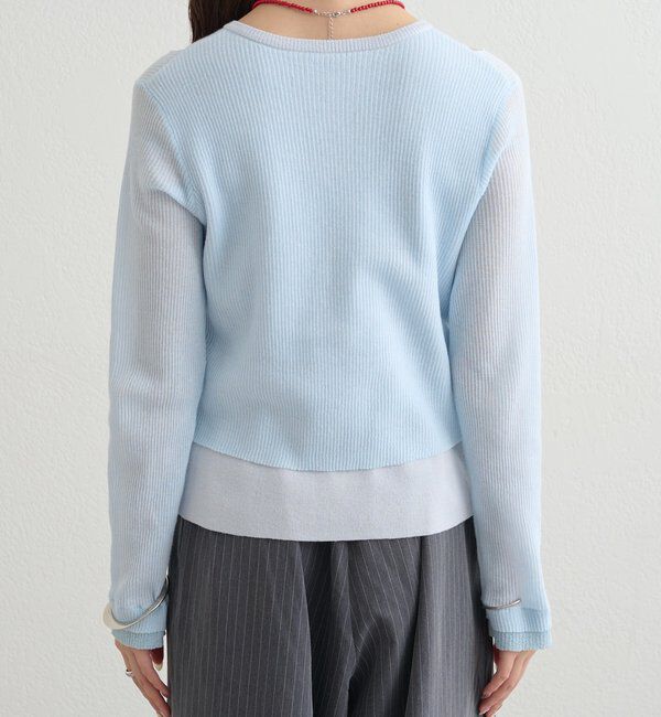  「ショルダースリットレイヤードニット」|ニット・セーター|