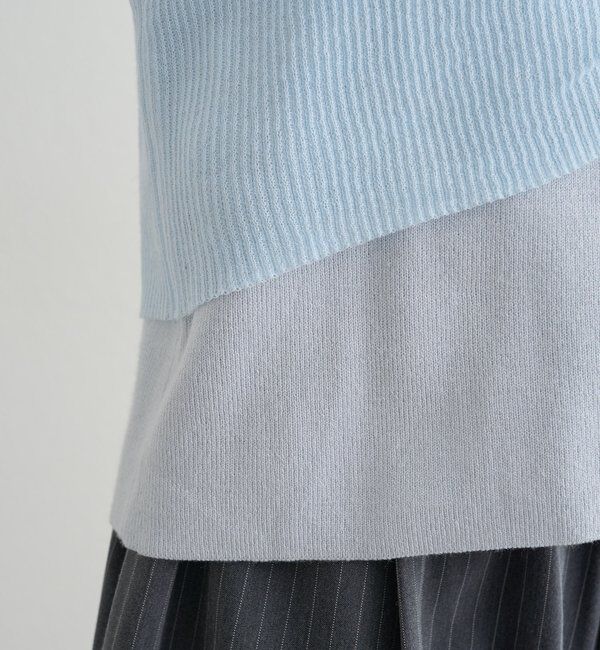  「ショルダースリットレイヤードニット」|ニット・セーター|