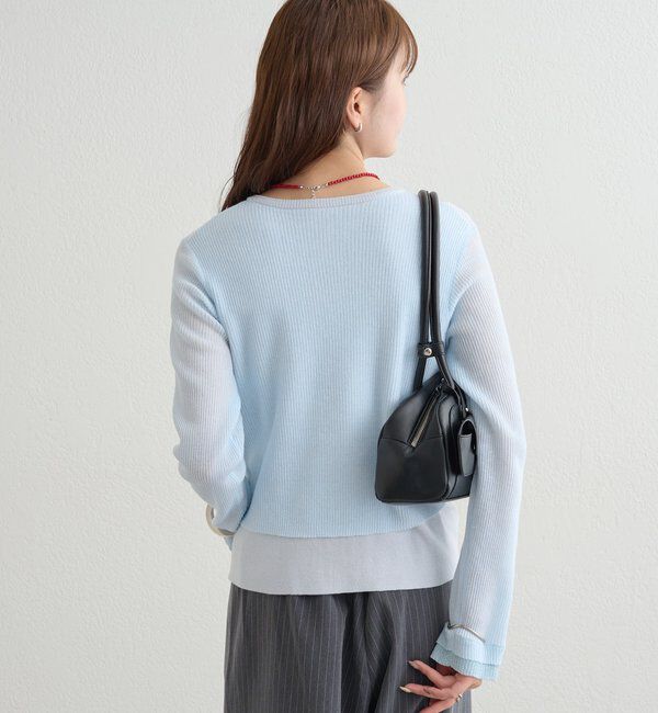  「ショルダースリットレイヤードニット」|ニット・セーター|